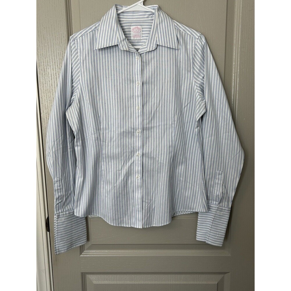 Women’s Brooks Brothers Pinstripe Shirt Size 12. Tailored, Button Up, Business